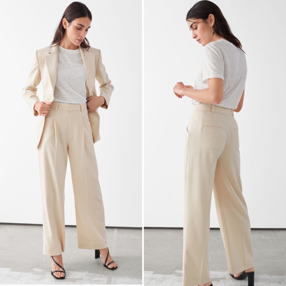 & Other Stories Duo Pleated High Rise Trouser Pants FLAW Size 4